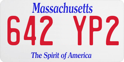 MA license plate 642YP2