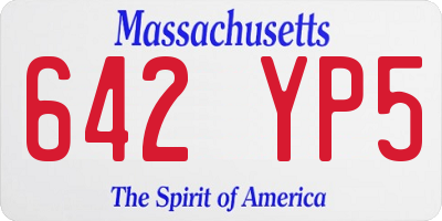 MA license plate 642YP5
