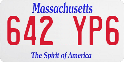 MA license plate 642YP6