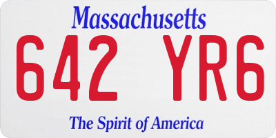 MA license plate 642YR6