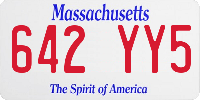 MA license plate 642YY5