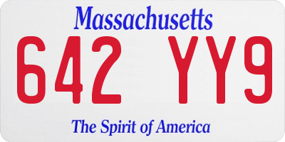 MA license plate 642YY9