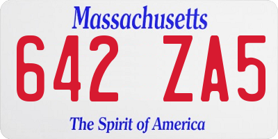 MA license plate 642ZA5