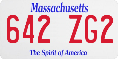 MA license plate 642ZG2