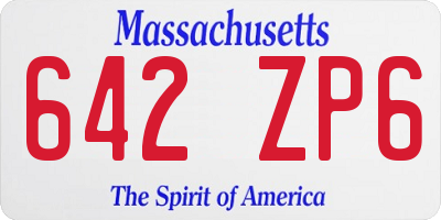 MA license plate 642ZP6