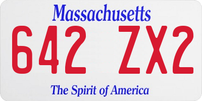 MA license plate 642ZX2