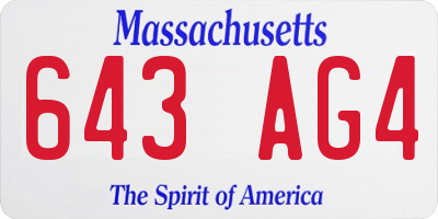 MA license plate 643AG4