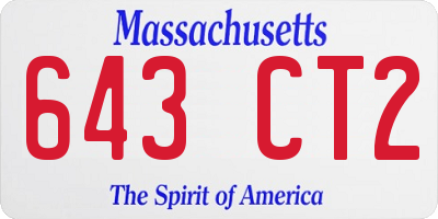 MA license plate 643CT2