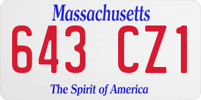 MA license plate 643CZ1