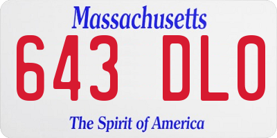 MA license plate 643DL0