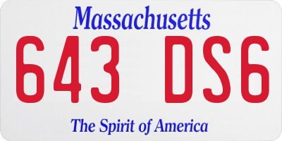 MA license plate 643DS6