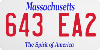 MA license plate 643EA2