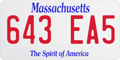 MA license plate 643EA5