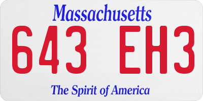 MA license plate 643EH3