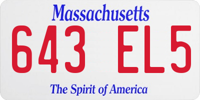 MA license plate 643EL5