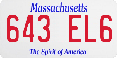 MA license plate 643EL6
