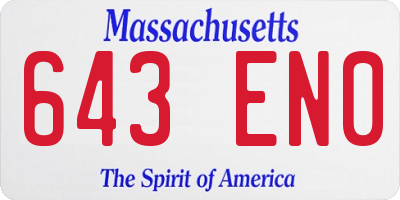 MA license plate 643EN0