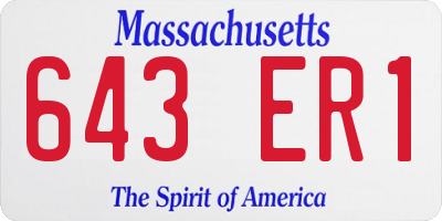 MA license plate 643ER1