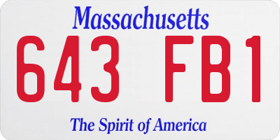 MA license plate 643FB1