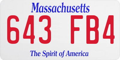 MA license plate 643FB4