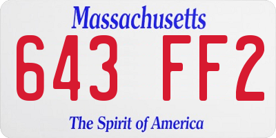 MA license plate 643FF2