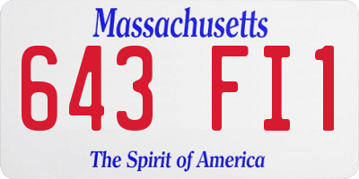 MA license plate 643FI1