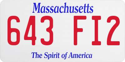 MA license plate 643FI2