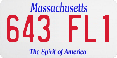 MA license plate 643FL1