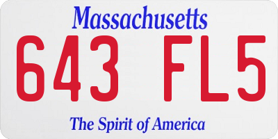 MA license plate 643FL5