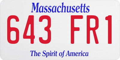 MA license plate 643FR1