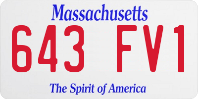 MA license plate 643FV1