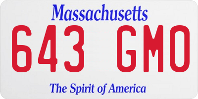 MA license plate 643GM0