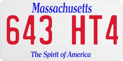 MA license plate 643HT4