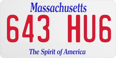 MA license plate 643HU6