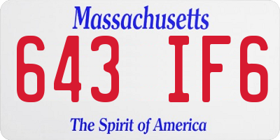 MA license plate 643IF6