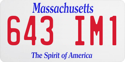MA license plate 643IM1
