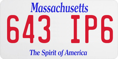MA license plate 643IP6