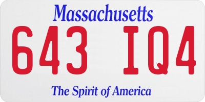 MA license plate 643IQ4