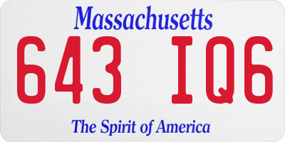 MA license plate 643IQ6