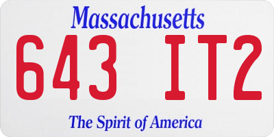 MA license plate 643IT2