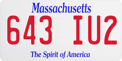 MA license plate 643IU2