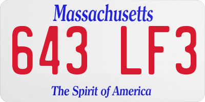 MA license plate 643LF3