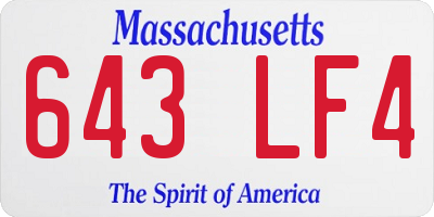 MA license plate 643LF4