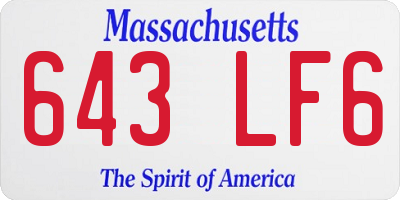 MA license plate 643LF6