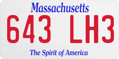 MA license plate 643LH3