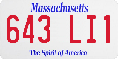 MA license plate 643LI1