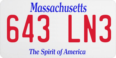MA license plate 643LN3