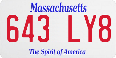 MA license plate 643LY8