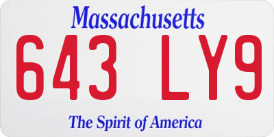 MA license plate 643LY9