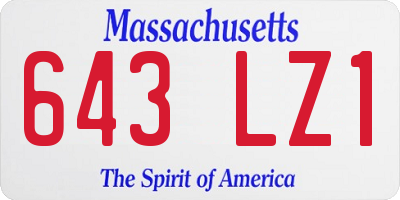 MA license plate 643LZ1